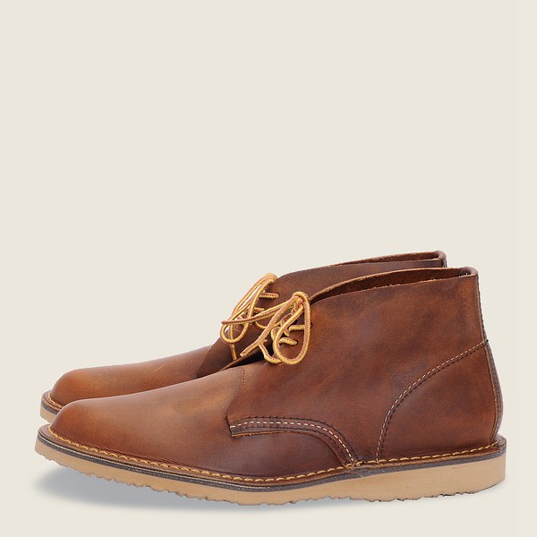 Red Wing Heritage Shoes Brown - Red Wing Mens Weekender - Chukkar Rough & Tough Leather - NRKSB-8501